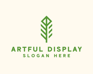 Green Flower Stalk logo design