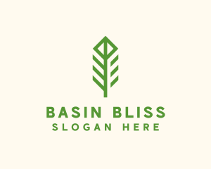 Green Flower Stalk logo design