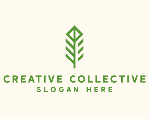 Green Flower Stalk logo design