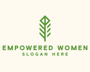 Green Flower Stalk logo design