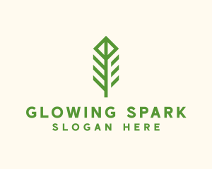 Green Flower Stalk logo design