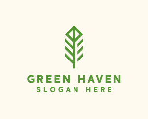 Green Flower Stalk logo design