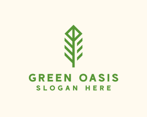 Green Flower Stalk logo design