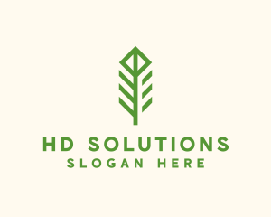 Green Flower Stalk logo design