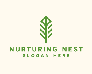 Green Flower Stalk logo design