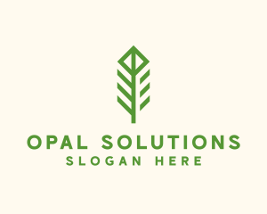 Green Flower Stalk logo design