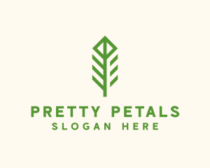 Green Flower Stalk logo design