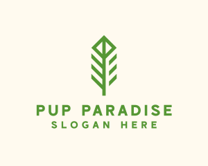 Green Flower Stalk logo design