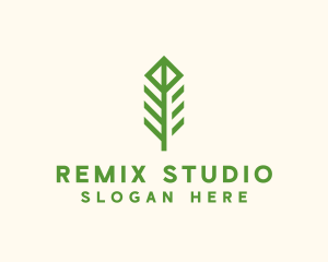 Green Flower Stalk logo design