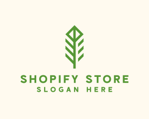 Green Flower Stalk logo design