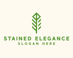 Green Flower Stalk logo design