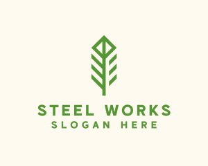 Green Flower Stalk logo design