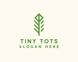 Green Flower Stalk logo design