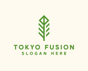 Green Flower Stalk logo design