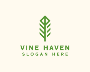 Green Flower Stalk logo design