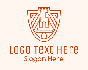 Geometric - Linear Turret Shield logo design