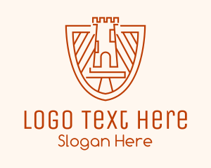 Turret - Linear Turret Shield logo design