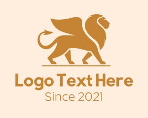 Golden - Golden Winged Lion logo design