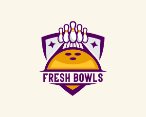 Bowling Alley Sports Shield logo design