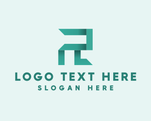 Modern Generic Origami Letter R  Logo