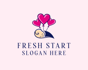 Young - Baby Heart Balloon logo design