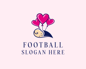 Baby Heart Balloon  logo design
