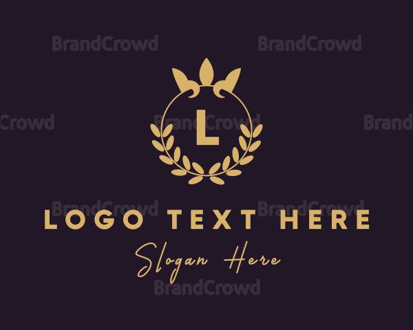 Gold Crown Wreath Logo