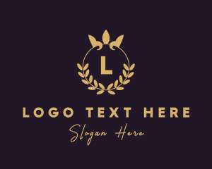 Coat Of Arms - Gold Crown Wreath logo design