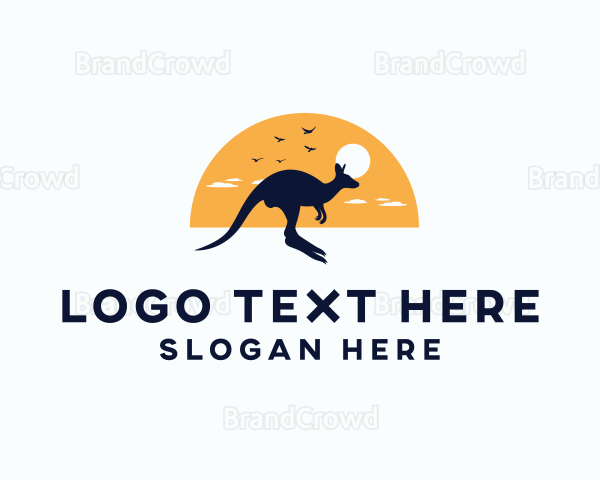 Wild Kangaroo Animal Logo