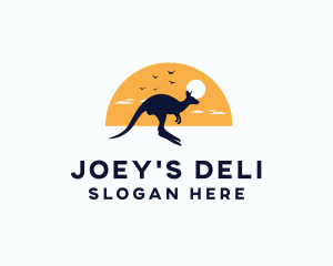 Joey - Wild Kangaroo Animal logo design