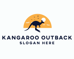 Wild Kangaroo Animal logo design