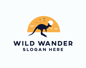 Wild Kangaroo Animal logo design