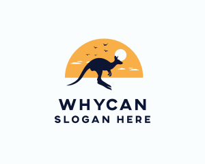 Joey - Wild Kangaroo Animal logo design