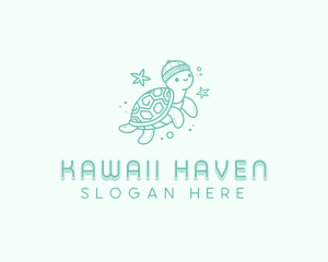 Kawaii - Aquatic Turtle Beanie logo design