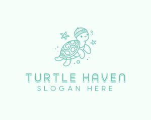 Aquatic Turtle Beanie logo design