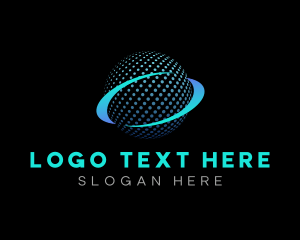 Application - Digital Halftone Globe logo design