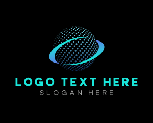 Security - Digital Halftone Globe logo design