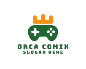 Console - Game Controller Crown logo design