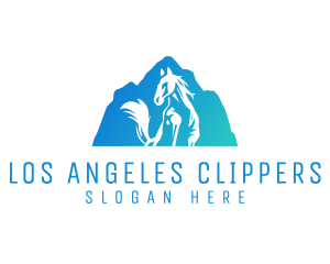 Mountain Climbing - Blue Mountain Stallion logo design