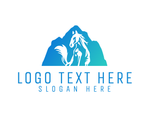 Mountain Climbing - Blue Mountain Stallion logo design
