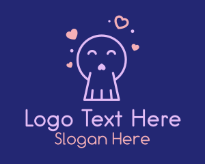 Lovely - Love Skull Ghost logo design