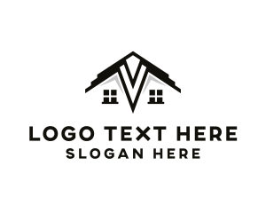 Transient - House Roofing Realty logo design