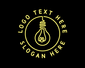 Studio - Neon Light Bulb Signage logo design