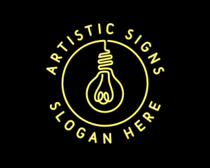 Signage - Neon Light Bulb Signage logo design