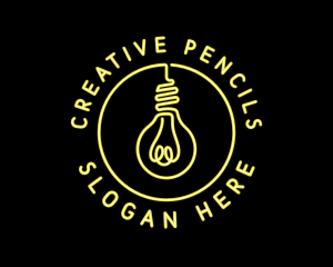 Neon Light Bulb Signage logo design