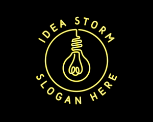 Neon Light Bulb Signage logo design