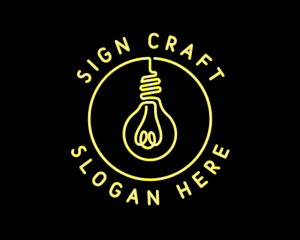 Neon Light Bulb Signage logo design