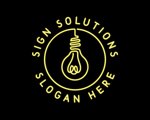 Signage - Neon Light Bulb Signage logo design