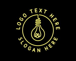 Neon Light Bulb Signage Logo