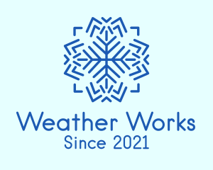 Winter Weather Snowflake logo design